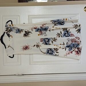 Flared floral mini dress